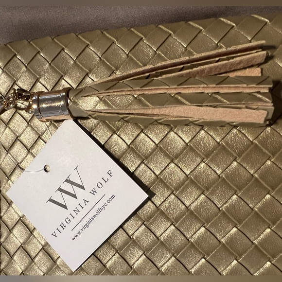 Virginia Wolf Woven Gold Mimi Clutch Bag - Picture 4 of 4